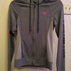 Women’s PINK athletic jacket zip up with hood